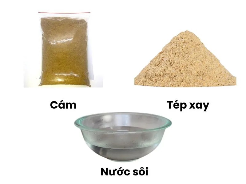 Công thức cám + ruốc + nước sôi
